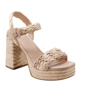 Marc Fisher Women's Seclude Woven Platform Block Heel Dress Sandals NWT